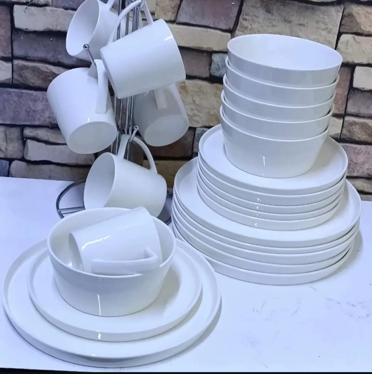 24 PCs white luxury dinner set Dinner Set