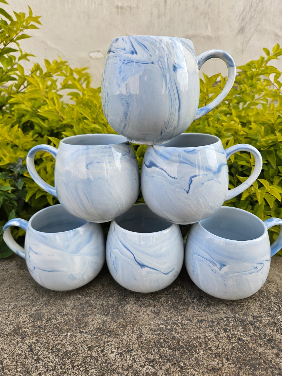 6 PCs Pot mug blue 6 pieces pot mug